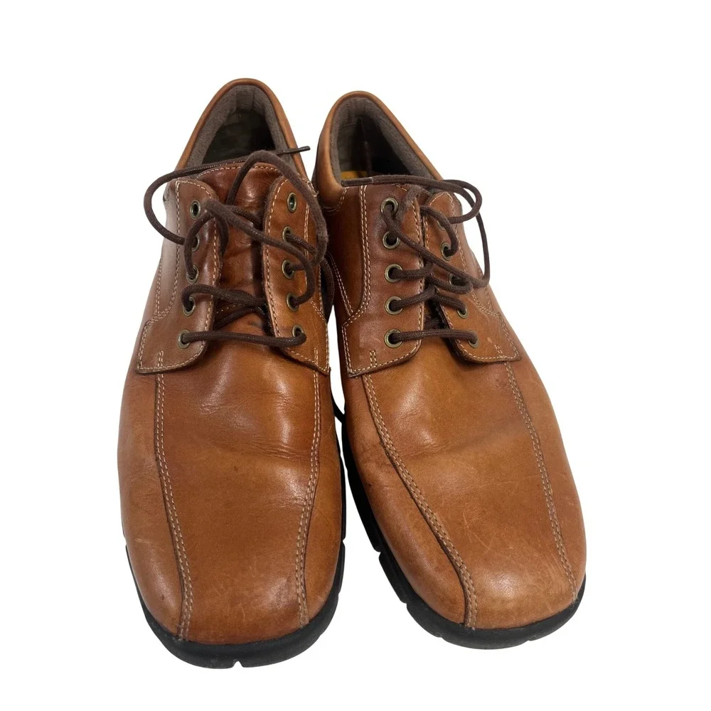 Cole Haan Nike Air Mens Tan Leather‎ Bicycle Toe Oxford Lace Up Dress Shoes